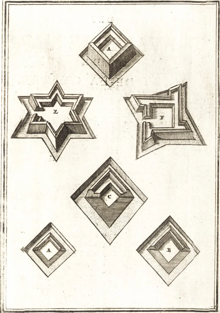 An illustration from Les travaux de Mars, ou, L'art de la guerre : divisé en trois parties ... : avec un ample détail de la milice des Turcs, tant pour l'attaque que pour la deffence : ouvrage enrichi de plus de quatre cens planches gravées en taille-douce, 1684, leaf 362