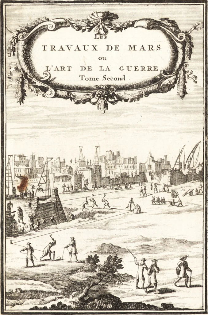 An illustration from Les travaux de Mars, ou, L'art de la guerre : divisé en trois parties ... : avec un ample détail de la milice des Turcs, tant pour l'attaque que pour la deffence : ouvrage enrichi de plus de quatre cens planches gravées en taille-douce, 1684, leaf 6