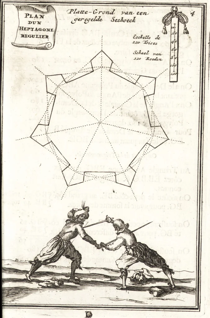 An illustration from Les travaux de Mars, ou, L'art de la guerre : divisé en trois parties ... : avec un ample détail de la milice des Turcs, tant pour l'attaque que pour la deffence : ouvrage enrichi de plus de quatre cens planches gravées en taille-douce, 1684, leaf 68
