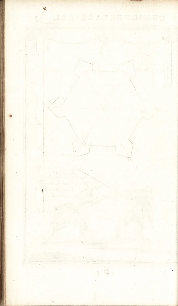 An illustration from Les travaux de Mars, ou, L'art de la guerre : divisé en trois parties ... : avec un ample détail de la milice des Turcs, tant pour l'attaque que pour la deffence : ouvrage enrichi de plus de quatre cens planches gravées en taille-douce, 1684, leaf 77