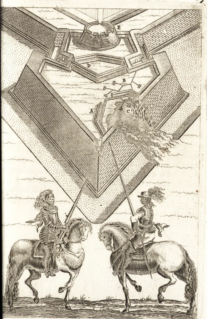 An illustration from Les travaux de Mars, ou, L'art de la guerre : divisé en trois parties ... : avec un ample détail de la milice des Turcs, tant pour l'attaque que pour la deffence : ouvrage enrichi de plus de quatre cens planches gravées en taille-douce, 1684, leaf 88