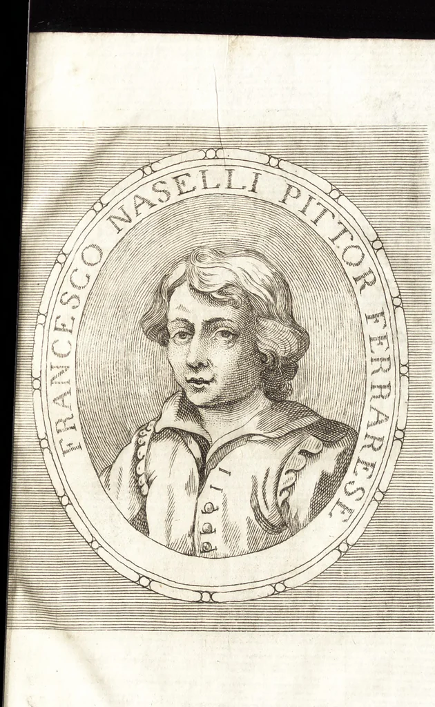 An illustration from Catalogo istorico dè pittori e scultori ferraresi, e delle opere loro : con in fine una nota esatta delle più celebri pitture delle chiese di Ferrara, 1782, leaf 38