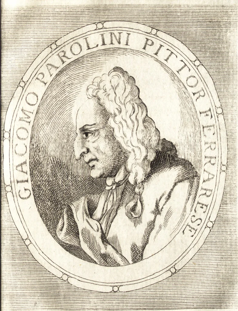 An illustration from Catalogo istorico dè pittori e scultori ferraresi, e delle opere loro : con in fine una nota esatta delle più celebri pitture delle chiese di Ferrara, 1782, leaf 126