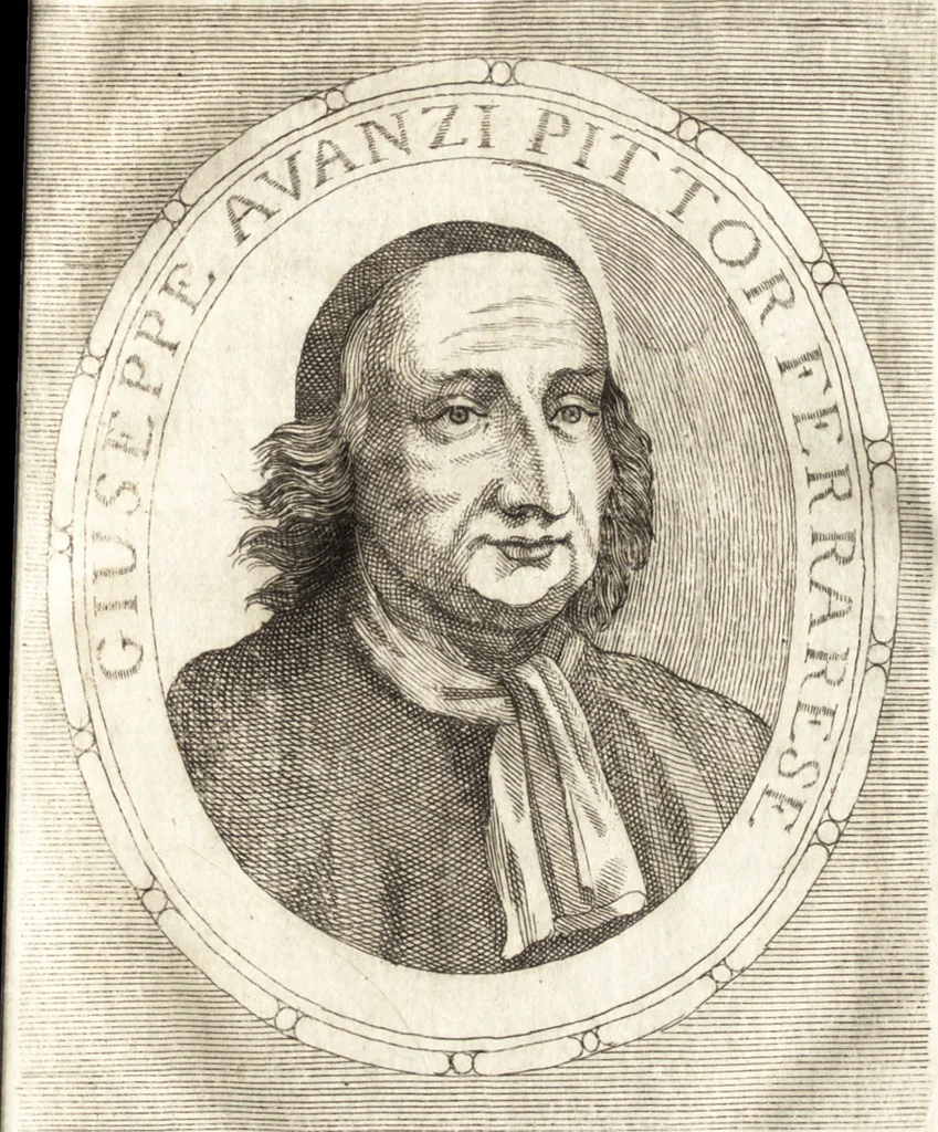 An illustration from Catalogo istorico dè pittori e scultori ferraresi, e delle opere loro : con in fine una nota esatta delle più celebri pitture delle chiese di Ferrara, 1782, leaf 62