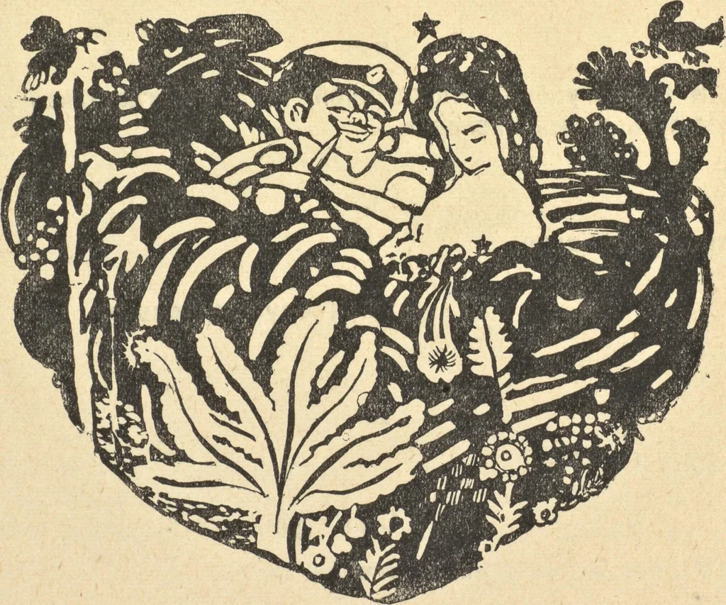 An illustration from Studii︠a︡ impressionistov : kniga 1-ai︠a︡, 1910, leaf 48