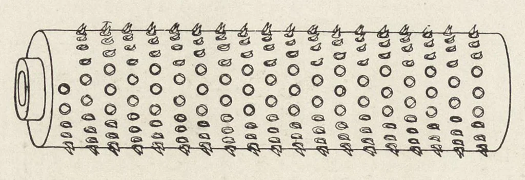 An illustration from Cyclopedia of textile work : a general reference library on cotton, woolen and worsted yarn manufacture, weaving, designing, chemistry and dyeing, finishing, knitting, and allied subjects, 1907, leaf 231