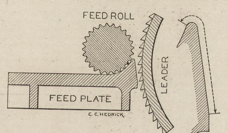 An illustration from Cyclopedia of textile work : a general reference library on cotton, woolen and worsted yarn manufacture, weaving, designing, chemistry and dyeing, finishing, knitting, and allied subjects, 1907, leaf 124