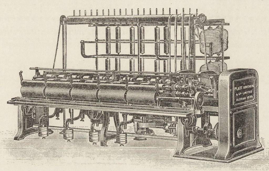An illustration from Cyclopedia of textile work : a general reference library on cotton, woolen and worsted yarn manufacture, weaving, designing, chemistry and dyeing, finishing, knitting, and allied subjects, 1907, leaf 257