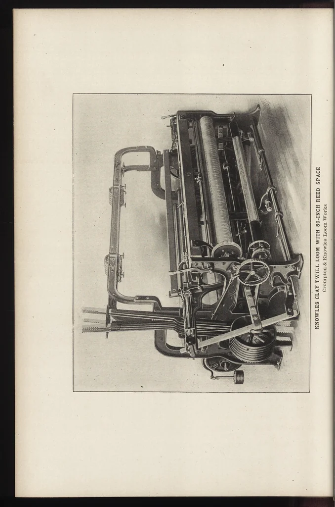 An illustration from Cyclopedia of textile work : a general reference library on cotton, woolen and worsted yarn manufacture, weaving, designing, chemistry and dyeing, finishing, knitting, and allied subjects, 1907, leaf 69