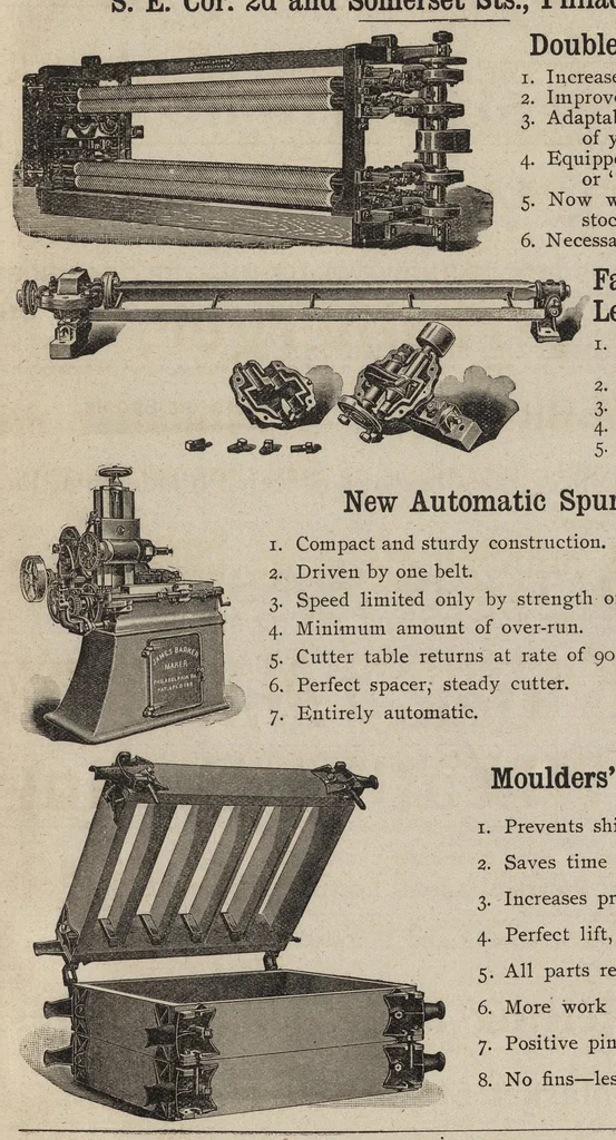 An illustration from Textile calculations : being a guide to calculations relating to the construction of all kinds of yarns and fabrics, the analysis of cloth, speed, power and belt calculations : for the use of students, operatives, overseers and manufacturers, 1896, leaf 4