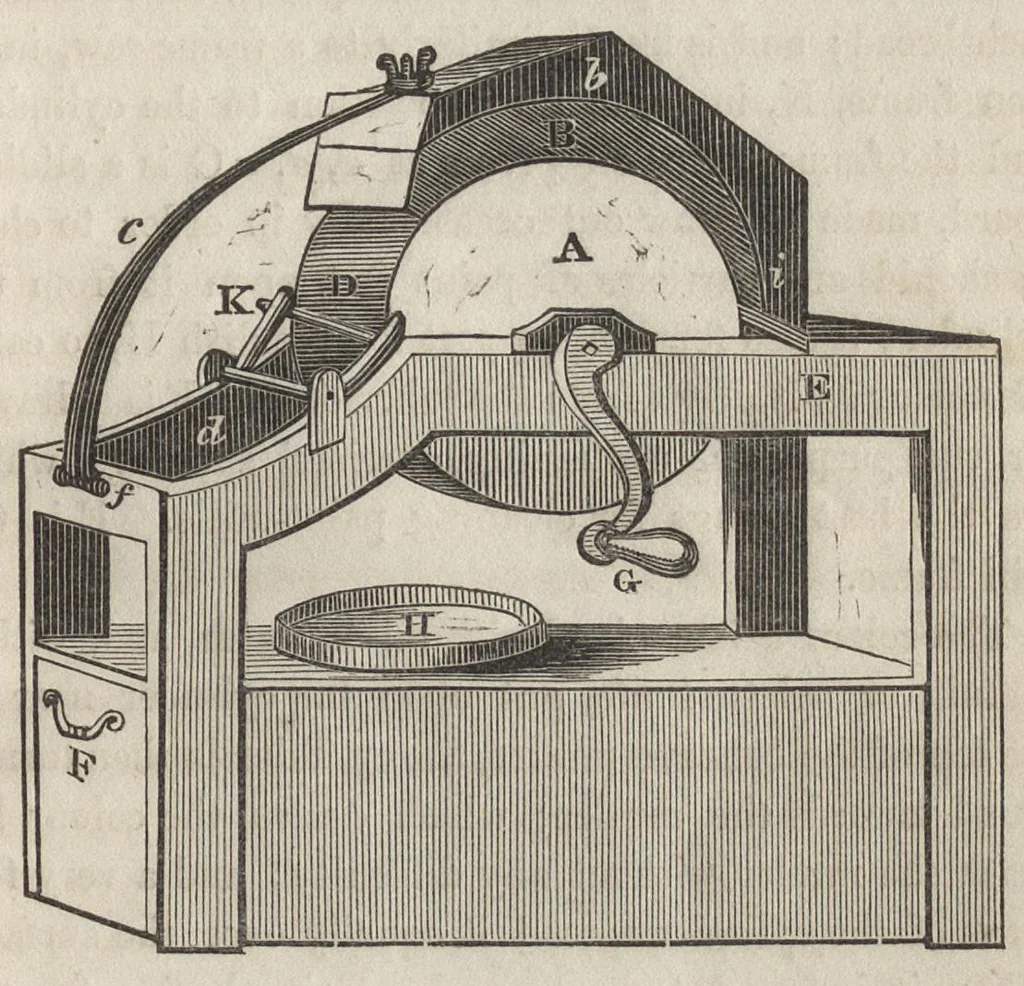 An illustration from The Painter, gilder and varnisher's companion : containing rules and regulations in everything relating to the arts of painting, gilding, varnishing, and glass-staining : numerous useful and valuable receipts, tests for the detection of adulterations in oils, colours, & c. : and a statement of the diseases and accidents to which painters, gilders, and varnishers are peculiarly liable, with the simplest and best methods of prevention and remedy, 1850, leaf 16