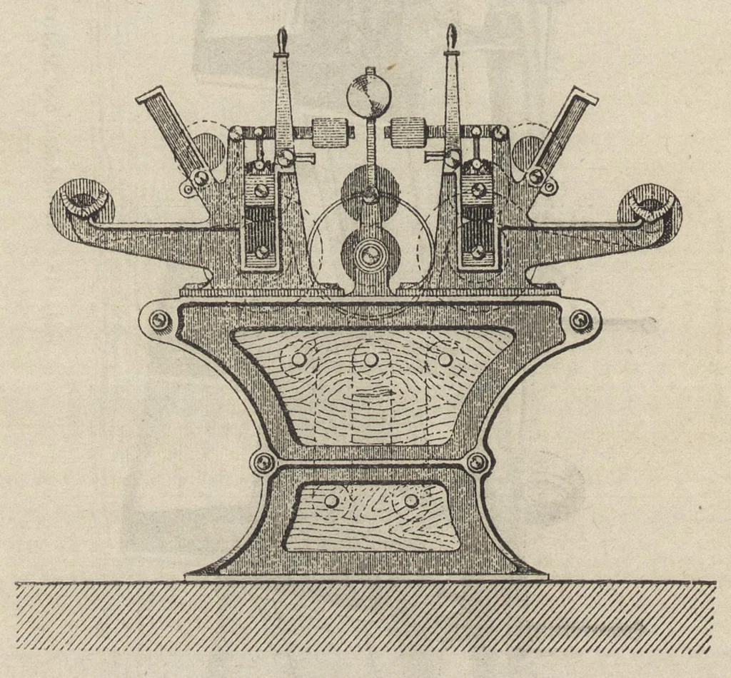 An illustration from Handbuch der Färberei und der damit verwandten : vorbereitenden und vollendenden Gewerbe : Enthaltend die Färberei der Gebräuchlicheren ..., 1889, leaf 469