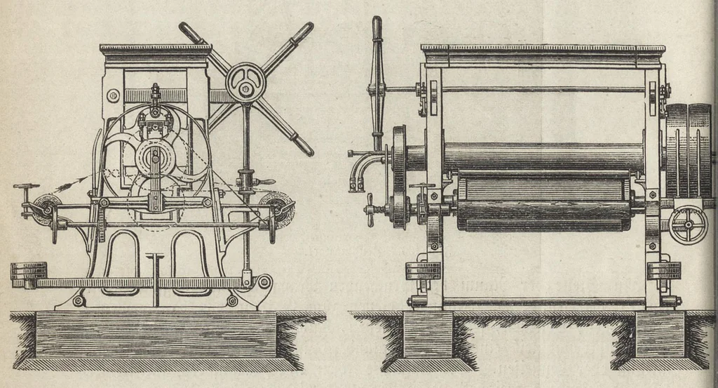 An illustration from Handbuch der Färberei und der damit verwandten : vorbereitenden und vollendenden Gewerbe : Enthaltend die Färberei der Gebräuchlicheren ..., 1889, leaf 507