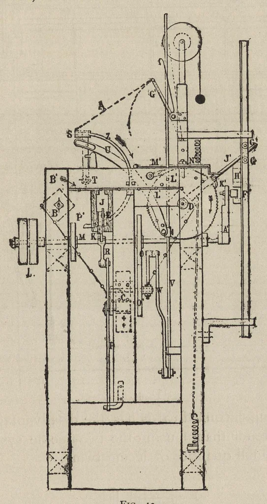 An illustration from Jacquard machine; analyzed & explained the preparation of Jacquard cards & practical hints to learners of Jacquard designing, 1893, leaf 110