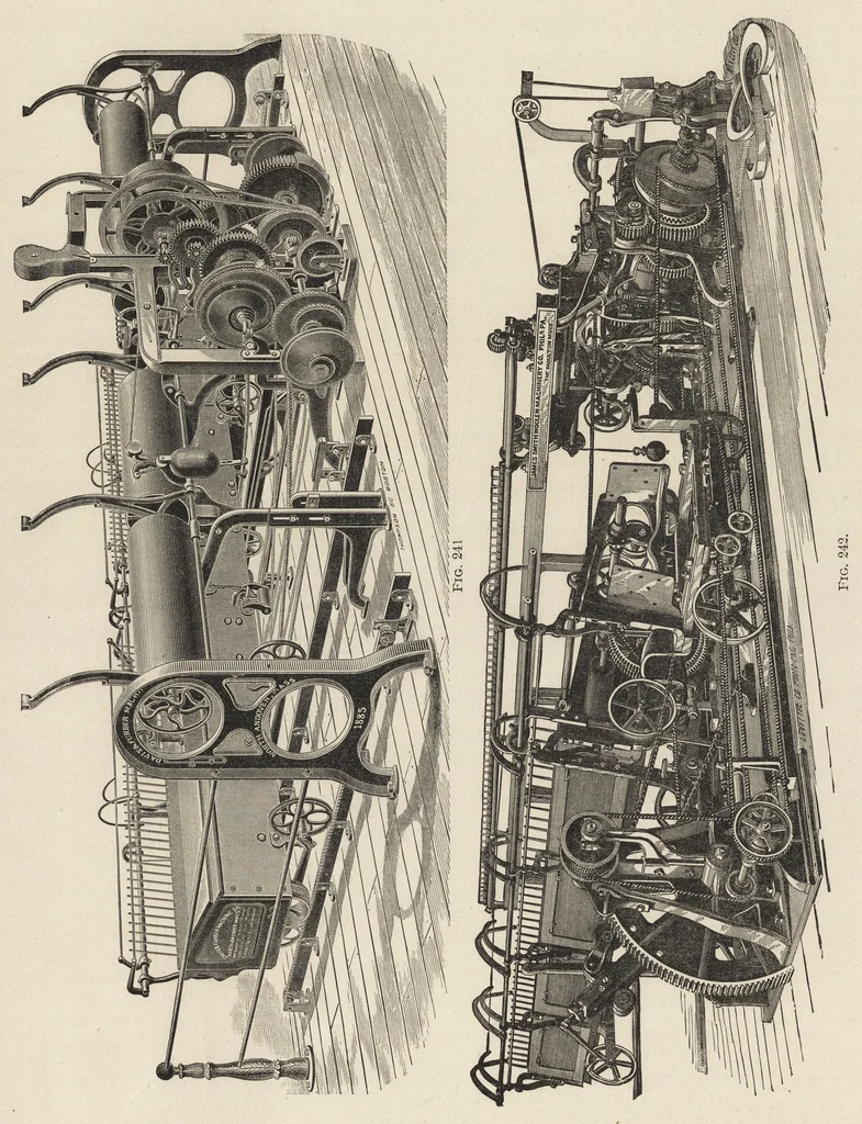 An illustration from The structure of fibres, yarns and fabrics : being a practical treatise for the use of all persons employed in the manufacture of textile fabrics, 1891, leaf 153