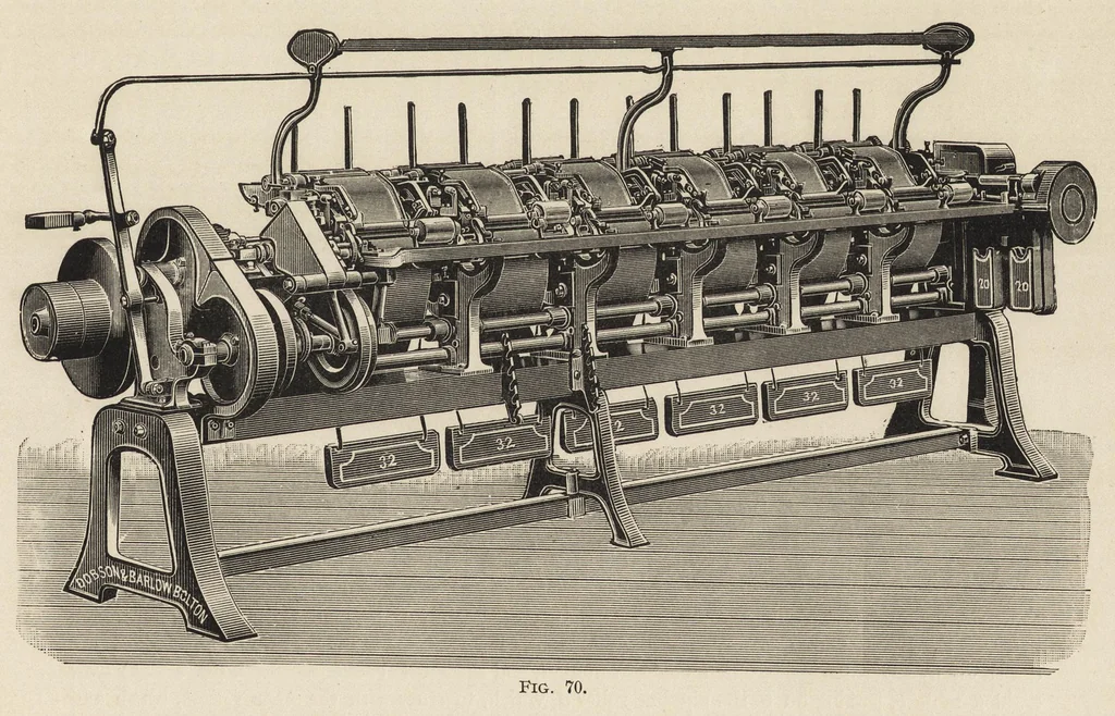 An illustration from The structure of fibres, yarns and fabrics : being a practical treatise for the use of all persons employed in the manufacture of textile fabrics, 1891, leaf 52