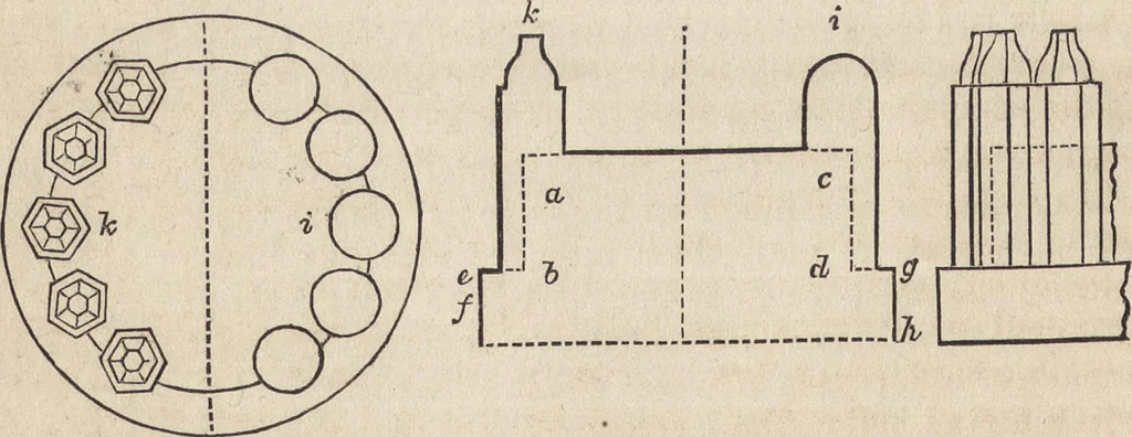 An illustration from The practical metal-worker's assistant : containing the arts of working all metals and alloys, forging of iron and steel, hardening and tempering, melting and mixing, casting and founding, works in sheet metal, the processes dependent on the ductility of the metals, soldering, and the most improved processes, and tools employed by metal-workers, with the application of the art of electro-metallurgy to manufacturing processes : collected from original sources, and from the works of Holtzapffel, Bergeron, Leupold, Plumier, Napier, and others ..., 1851, leaf 215