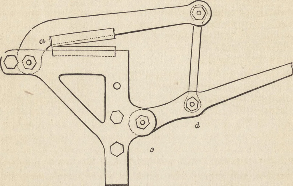 An illustration from The practical metal-worker's assistant : containing the arts of working all metals and alloys, forging of iron and steel, hardening and tempering, melting and mixing, casting and founding, works in sheet metal, the processes dependent on the ductility of the metals, soldering, and the most improved processes, and tools employed by metal-workers, with the application of the art of electro-metallurgy to manufacturing processes : collected from original sources, and from the works of Holtzapffel, Bergeron, Leupold, Plumier, Napier, and others ..., 1851, leaf 265