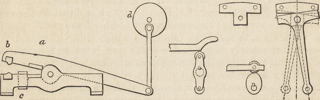 An illustration from The practical metal-worker's assistant : containing the arts of working all metals and alloys, forging of iron and steel, hardening and tempering, melting and mixing, casting and founding, works in sheet metal, the processes dependent on the ductility of the metals, soldering, and the most improved processes, and tools employed by metal-workers, with the application of the art of electro-metallurgy to manufacturing processes : collected from original sources, and from the works of Holtzapffel, Bergeron, Leupold, Plumier, Napier, and others ..., 1851, leaf 267