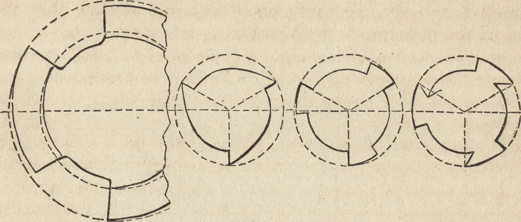 An illustration from The practical metal-worker's assistant : containing the arts of working all metals and alloys, forging of iron and steel, hardening and tempering, melting and mixing, casting and founding, works in sheet metal, the processes dependent on the ductility of the metals, soldering, and the most improved processes, and tools employed by metal-workers, with the application of the art of electro-metallurgy to manufacturing processes : collected from original sources, and from the works of Holtzapffel, Bergeron, Leupold, Plumier, Napier, and others ..., 1851, leaf 326