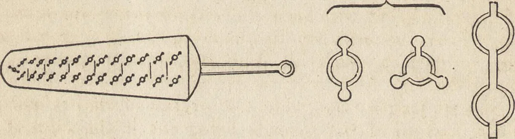 An illustration from The practical metal-worker's assistant : containing the arts of working all metals and alloys, forging of iron and steel, hardening and tempering, melting and mixing, casting and founding, works in sheet metal, the processes dependent on the ductility of the metals, soldering, and the most improved processes, and tools employed by metal-workers, with the application of the art of electro-metallurgy to manufacturing processes : collected from original sources, and from the works of Holtzapffel, Bergeron, Leupold, Plumier, Napier, and others ..., 1851, leaf 331