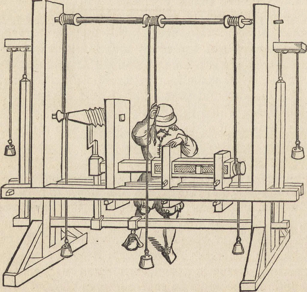 An illustration from The practical metal-worker's assistant : containing the arts of working all metals and alloys, forging of iron and steel, hardening and tempering, melting and mixing, casting and founding, works in sheet metal, the processes dependent on the ductility of the metals, soldering, and the most improved processes, and tools employed by metal-workers, with the application of the art of electro-metallurgy to manufacturing processes : collected from original sources, and from the works of Holtzapffel, Bergeron, Leupold, Plumier, Napier, and others ..., 1851, leaf 345