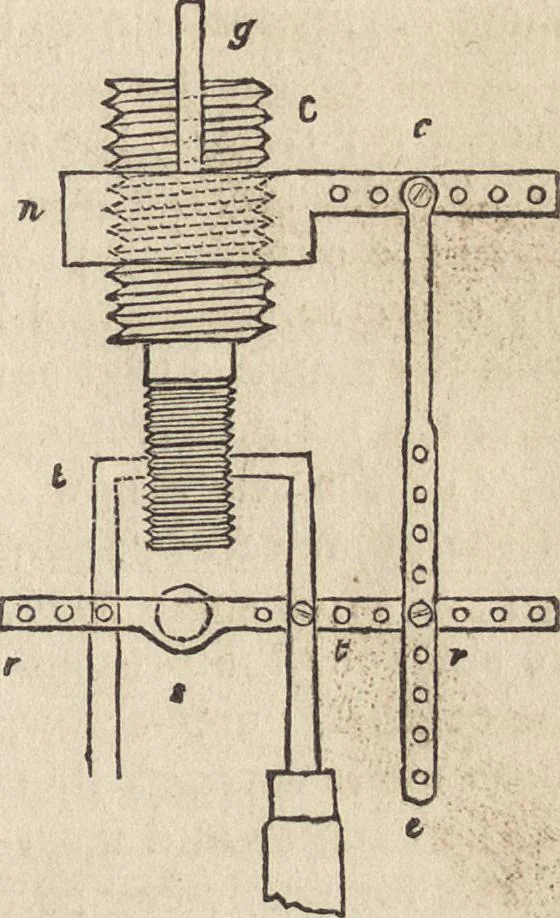 An illustration from The practical metal-worker's assistant : containing the arts of working all metals and alloys, forging of iron and steel, hardening and tempering, melting and mixing, casting and founding, works in sheet metal, the processes dependent on the ductility of the metals, soldering, and the most improved processes, and tools employed by metal-workers, with the application of the art of electro-metallurgy to manufacturing processes : collected from original sources, and from the works of Holtzapffel, Bergeron, Leupold, Plumier, Napier, and others ..., 1851, leaf 348