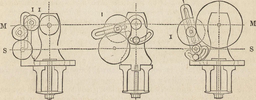 An illustration from The practical metal-worker's assistant : containing the arts of working all metals and alloys, forging of iron and steel, hardening and tempering, melting and mixing, casting and founding, works in sheet metal, the processes dependent on the ductility of the metals, soldering, and the most improved processes, and tools employed by metal-workers, with the application of the art of electro-metallurgy to manufacturing processes : collected from original sources, and from the works of Holtzapffel, Bergeron, Leupold, Plumier, Napier, and others ..., 1851, leaf 350