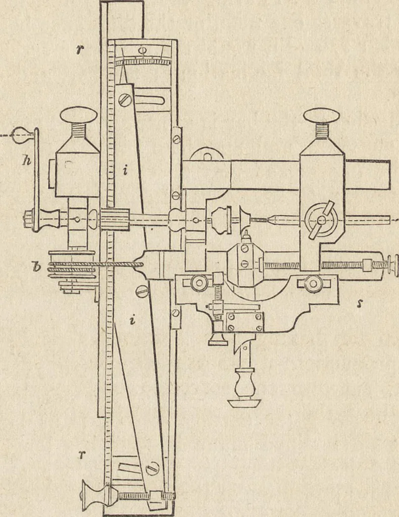 An illustration from The practical metal-worker's assistant : containing the arts of working all metals and alloys, forging of iron and steel, hardening and tempering, melting and mixing, casting and founding, works in sheet metal, the processes dependent on the ductility of the metals, soldering, and the most improved processes, and tools employed by metal-workers, with the application of the art of electro-metallurgy to manufacturing processes : collected from original sources, and from the works of Holtzapffel, Bergeron, Leupold, Plumier, Napier, and others ..., 1851, leaf 362