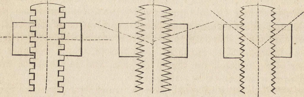 An illustration from The practical metal-worker's assistant : containing the arts of working all metals and alloys, forging of iron and steel, hardening and tempering, melting and mixing, casting and founding, works in sheet metal, the processes dependent on the ductility of the metals, soldering, and the most improved processes, and tools employed by metal-workers, with the application of the art of electro-metallurgy to manufacturing processes : collected from original sources, and from the works of Holtzapffel, Bergeron, Leupold, Plumier, Napier, and others ..., 1851, leaf 379