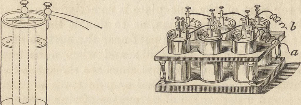 An illustration from The practical metal-worker's assistant : containing the arts of working all metals and alloys, forging of iron and steel, hardening and tempering, melting and mixing, casting and founding, works in sheet metal, the processes dependent on the ductility of the metals, soldering, and the most improved processes, and tools employed by metal-workers, with the application of the art of electro-metallurgy to manufacturing processes : collected from original sources, and from the works of Holtzapffel, Bergeron, Leupold, Plumier, Napier, and others ..., 1851, leaf 403