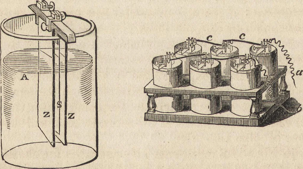 An illustration from The practical metal-worker's assistant : containing the arts of working all metals and alloys, forging of iron and steel, hardening and tempering, melting and mixing, casting and founding, works in sheet metal, the processes dependent on the ductility of the metals, soldering, and the most improved processes, and tools employed by metal-workers, with the application of the art of electro-metallurgy to manufacturing processes : collected from original sources, and from the works of Holtzapffel, Bergeron, Leupold, Plumier, Napier, and others ..., 1851, leaf 405