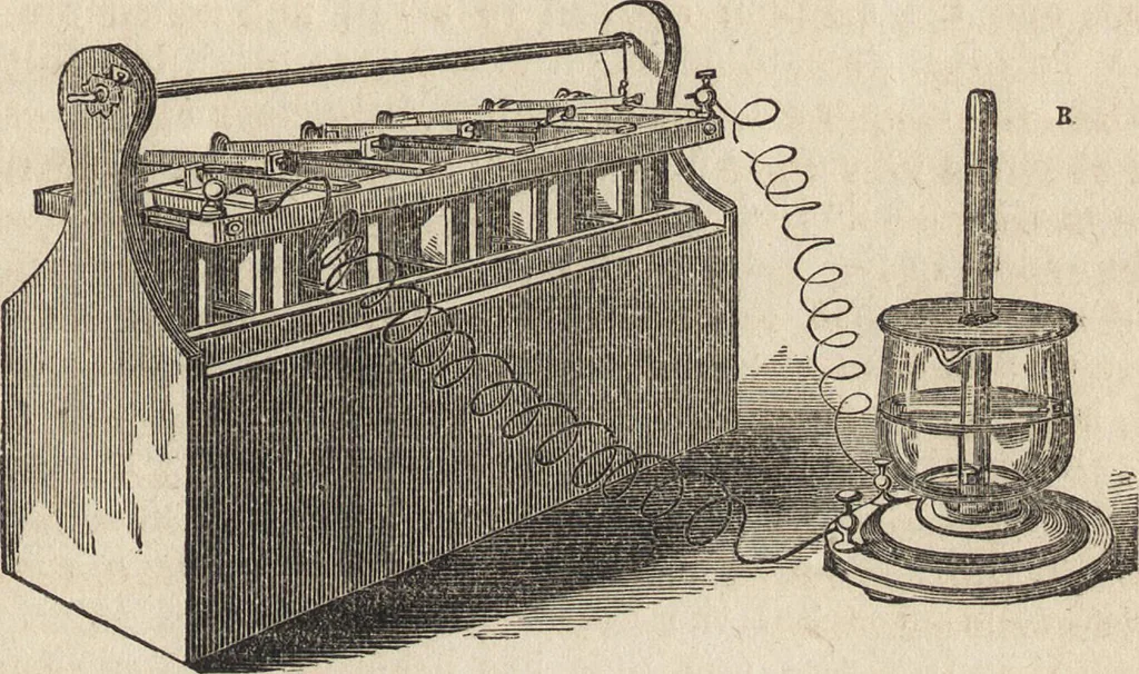 An illustration from The practical metal-worker's assistant : containing the arts of working all metals and alloys, forging of iron and steel, hardening and tempering, melting and mixing, casting and founding, works in sheet metal, the processes dependent on the ductility of the metals, soldering, and the most improved processes, and tools employed by metal-workers, with the application of the art of electro-metallurgy to manufacturing processes : collected from original sources, and from the works of Holtzapffel, Bergeron, Leupold, Plumier, Napier, and others ..., 1851, leaf 406