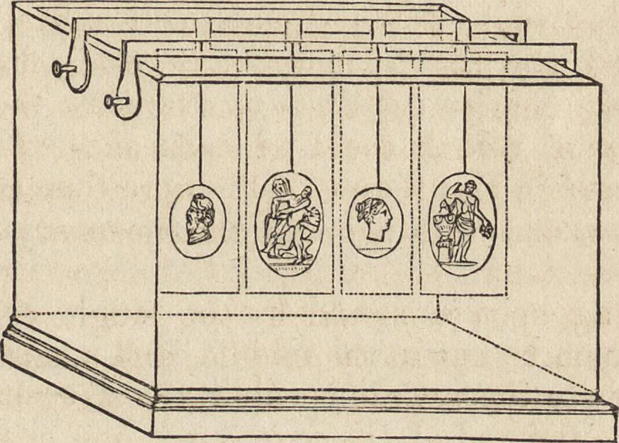 An illustration from The practical metal-worker's assistant : containing the arts of working all metals and alloys, forging of iron and steel, hardening and tempering, melting and mixing, casting and founding, works in sheet metal, the processes dependent on the ductility of the metals, soldering, and the most improved processes, and tools employed by metal-workers, with the application of the art of electro-metallurgy to manufacturing processes : collected from original sources, and from the works of Holtzapffel, Bergeron, Leupold, Plumier, Napier, and others ..., 1851, leaf 418