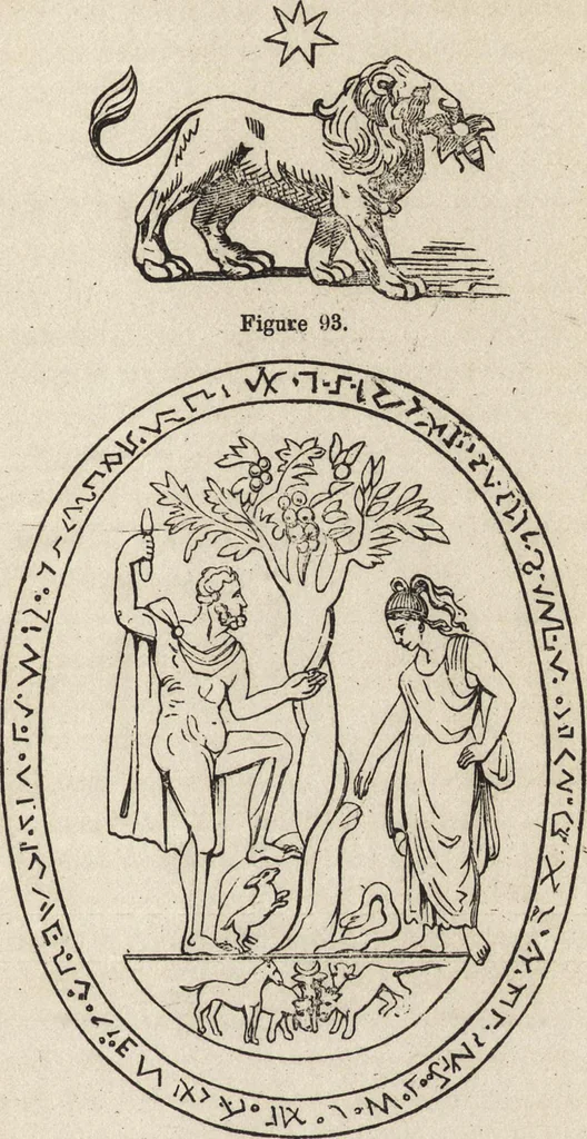An illustration from Ancient pagan and modern Christian symbolism, 1922, leaf 128