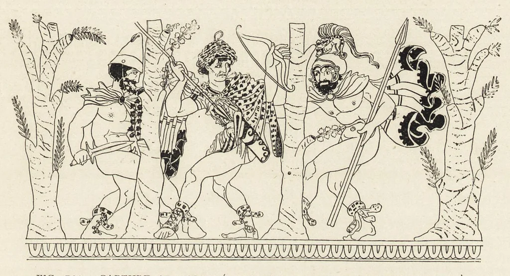 An illustration from History of ancient pottery: Greek, Etruscan, and Roman. Based on the work of Samuel Birch, 1905, leaf 158