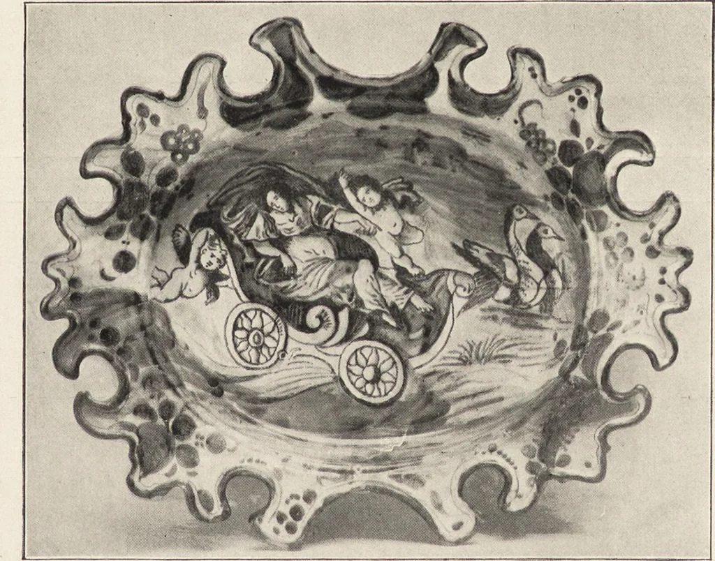 An illustration from Tin enameled pottery : maiolica, delft and other stanniferous faience, 1906, leaf 18