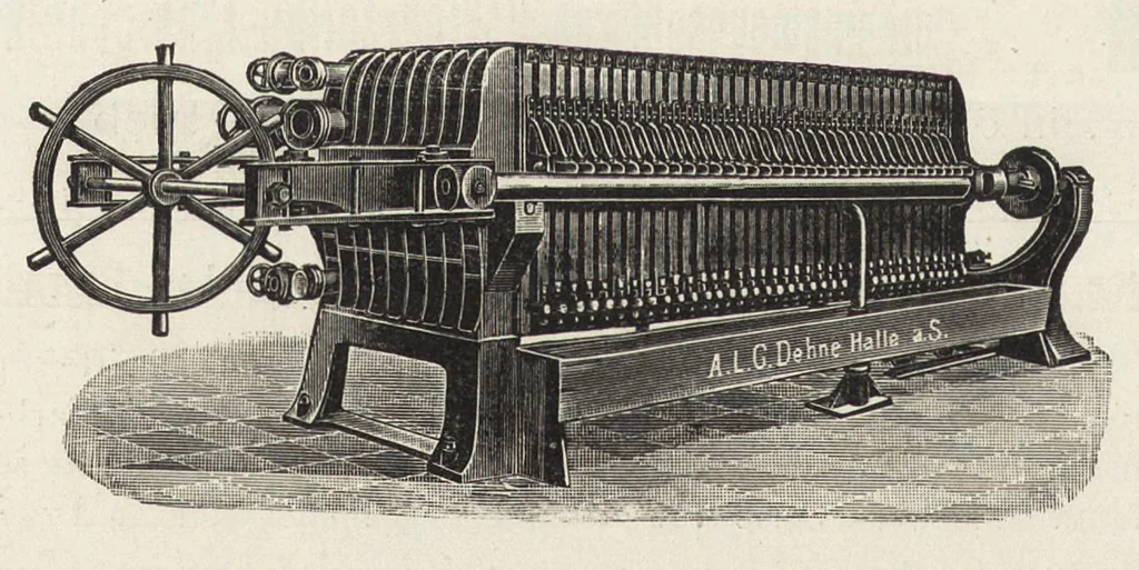 An illustration from J.G. Gentele's Lehrbuch der Farbenfabrikation : Anweisung zur Darstellung, Untersuchung und Verwendung der im Handel vorkommenden Malerfarben, zum Gebrauche für Farben-, Tusch-, und Tapetenfabrikanten, Chemiker, Techniker, Kaufleute, Maler, Koloristen und andere Farbenkonsumenten, 1906, leaf 207