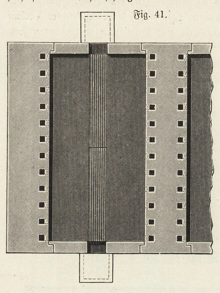 An illustration from J.G. Gentele's Lehrbuch der Farbenfabrikation : Anweisung zur Darstellung, Untersuchung und Verwendung der im Handel vorkommenden Malerfarben, zum Gebrauche für Farben-, Tusch-, und Tapetenfabrikanten, Chemiker, Techniker, Kaufleute, Maler, Koloristen und andere Farbenkonsumenten, 1906, leaf 355