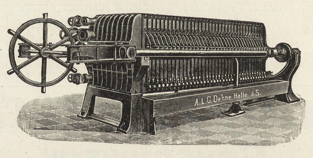 An illustration from J.G. Gentele's Lehrbuch der Farbenfabrikation : Anweisung zur Darstellung, Untersuchung und Verwendung der im Handel vorkommenden Malerfarben, zum Gebrauche für Farben-, Tusch-, und Tapetenfabrikanten, Chemiker, Techniker, Kaufleute, Maler, Koloristen und andere Farbenkonsumenten, 1906, leaf 475