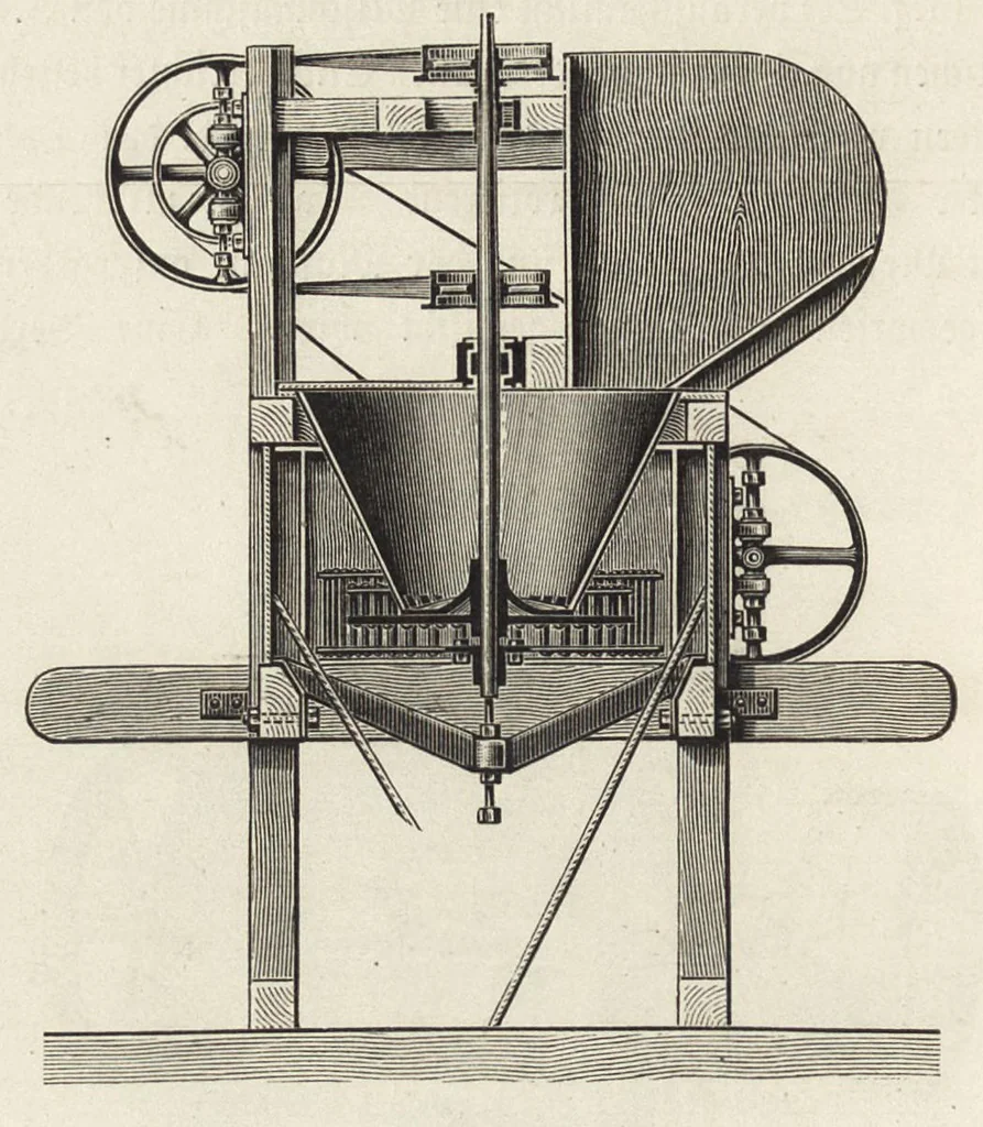 An illustration from J.G. Gentele's Lehrbuch der Farbenfabrikation : Anweisung zur Darstellung, Untersuchung und Verwendung der im Handel vorkommenden Malerfarben, zum Gebrauche für Farben-, Tusch-, und Tapetenfabrikanten, Chemiker, Techniker, Kaufleute, Maler, Koloristen und andere Farbenkonsumenten, 1906, leaf 127