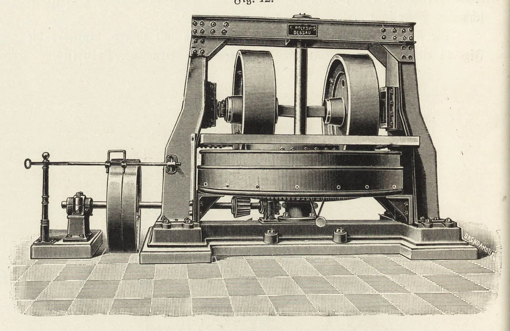 An illustration from J.G. Gentele's Lehrbuch der Farbenfabrikation : Anweisung zur Darstellung, Untersuchung und Verwendung der im Handel vorkommenden Malerfarben, zum Gebrauche für Farben-, Tusch-, und Tapetenfabrikanten, Chemiker, Techniker, Kaufleute, Maler, Koloristen und andere Farbenkonsumenten, 1906, leaf 79