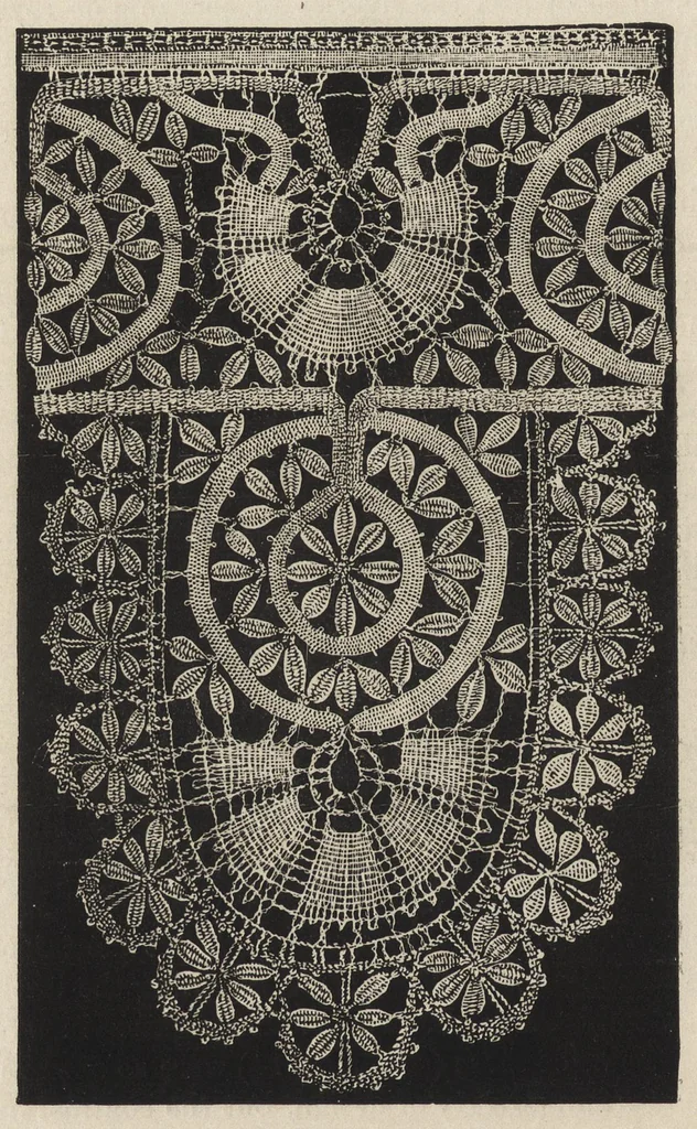 An illustration from Lace, ancient and modern : comprising a history of its origin and manufacture, with instructions concerning the manner of making it, 1880, leaf 119