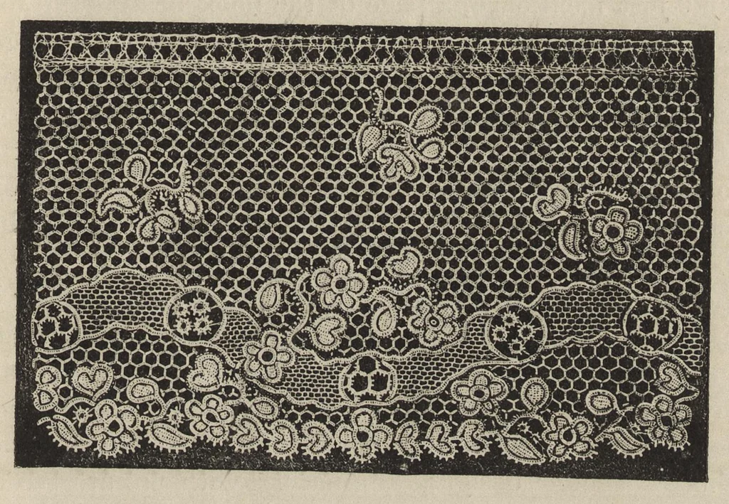 An illustration from Lace, ancient and modern : comprising a history of its origin and manufacture, with instructions concerning the manner of making it, 1880, leaf 166