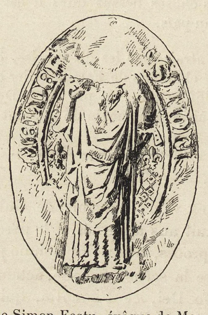 An illustration from Le procès de Guichard, évêque de Troyes (1308-1313), 1896, leaf 129
