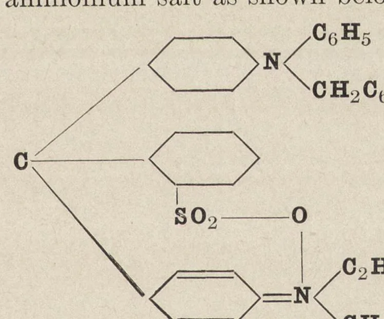 An illustration from The chemistry of the coal-tar dyes, 1911, leaf 136
