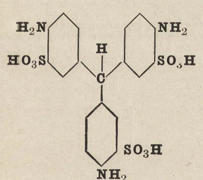 An illustration from The chemistry of the coal-tar dyes, 1911, leaf 146