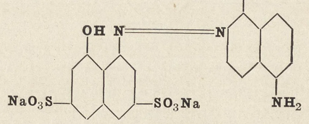 An illustration from The chemistry of the coal-tar dyes, 1911, leaf 185