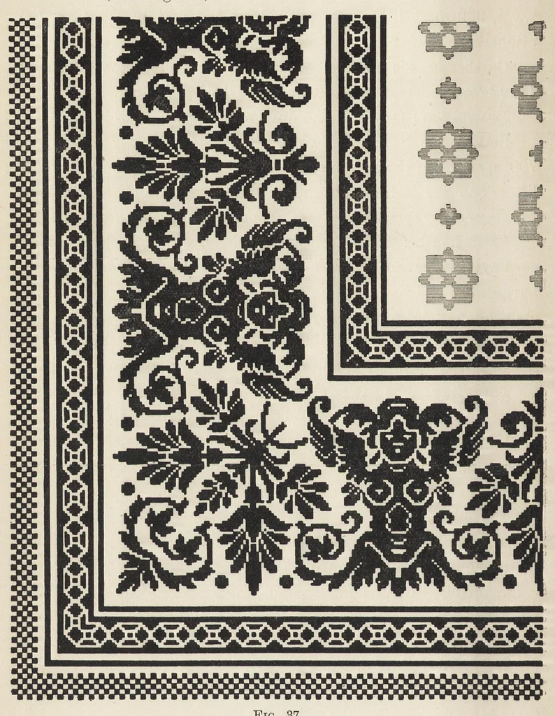 An illustration from Theory and practice of damask weaving, 1903, leaf 45