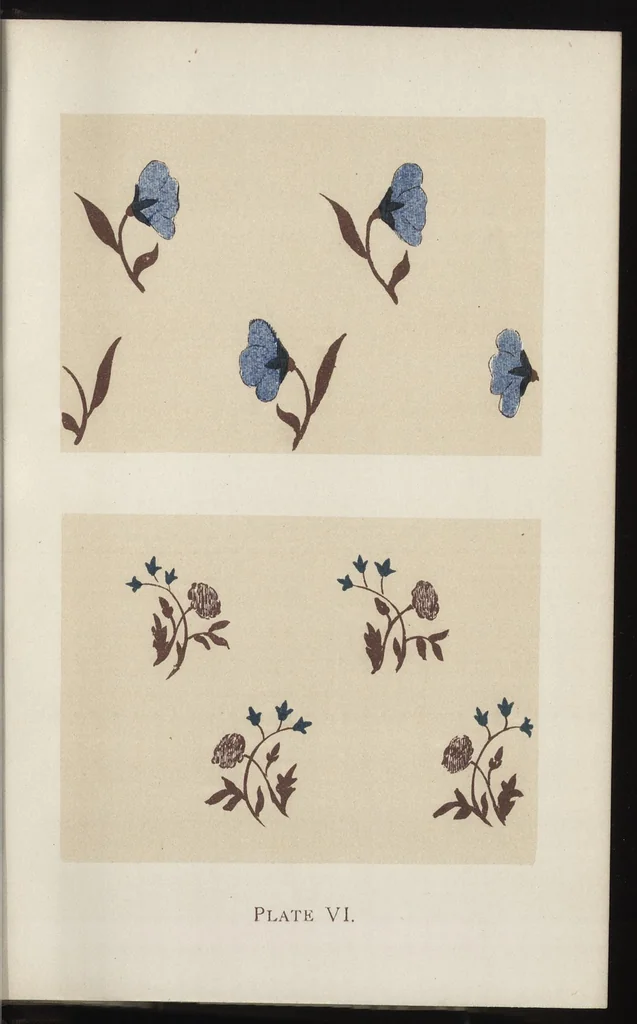 An illustration from Design in textile fabrics, 1885, leaf 174